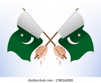 Banderas ondeando frente a Pakistán