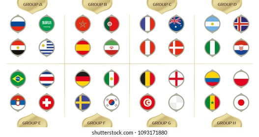 Flags of the football world competition 2018