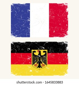 Flags of the France and Germany. Vector illustration.