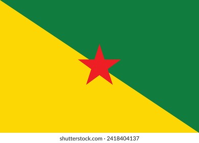 Flaggen von Französisch-Guayana. Flaches Elementdesign. Nationale Flagge. Weißer isolierter Hintergrund 