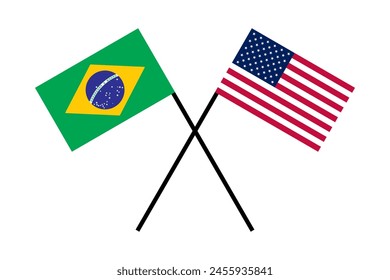 Flaggen Freund Land Brasilien und USA