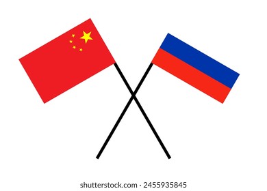 Flags friend country China and Russia