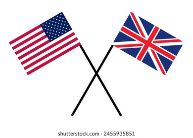 Flags friend country USA and UK