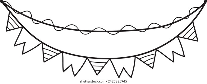 Banderas Garland Doodle ilustración vectorial