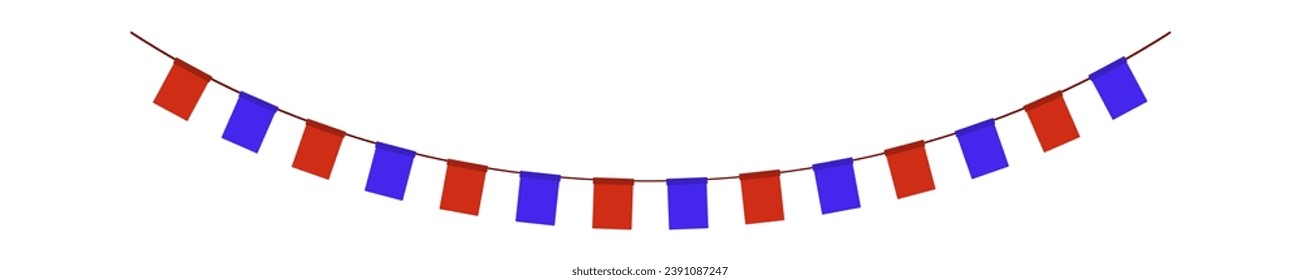 Flags garland element. Vector illustration.