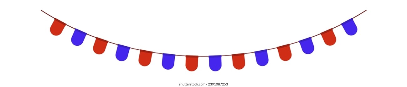 Flags garland element. Vector illustration.