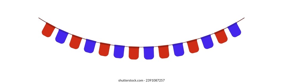 Flags garland element. Vector illustration.