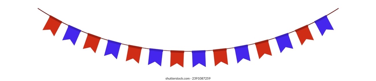Flags garland element. Vector illustration.