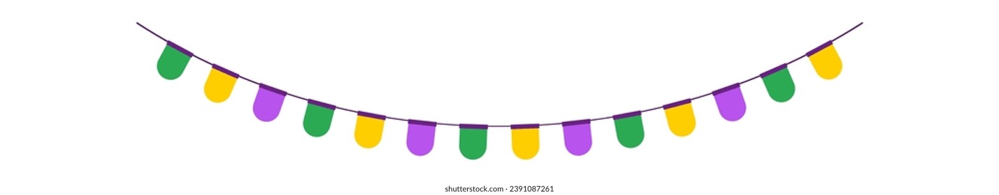 Flags garland element. Vector illustration.
