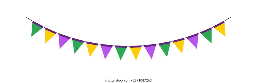 Flags garland element. Vector illustration.