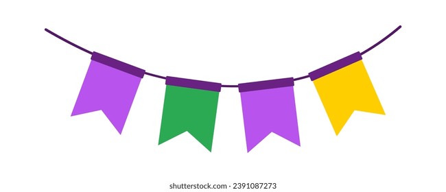 Flags garland element. Vector illustration.