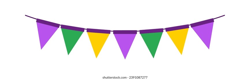 Flags garland element. Vector illustration.