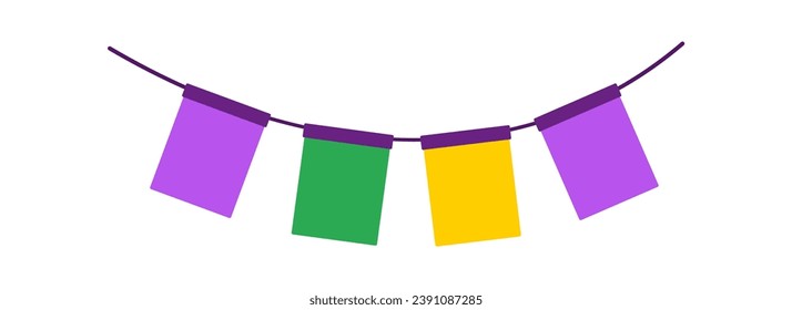 Flags garland element. Vector illustration.