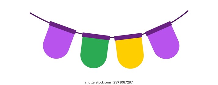 Flags garland element. Vector illustration.