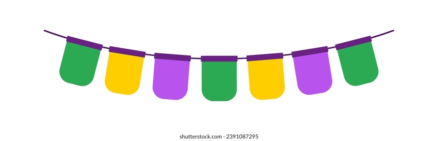 Flags garland element. Vector illustration.