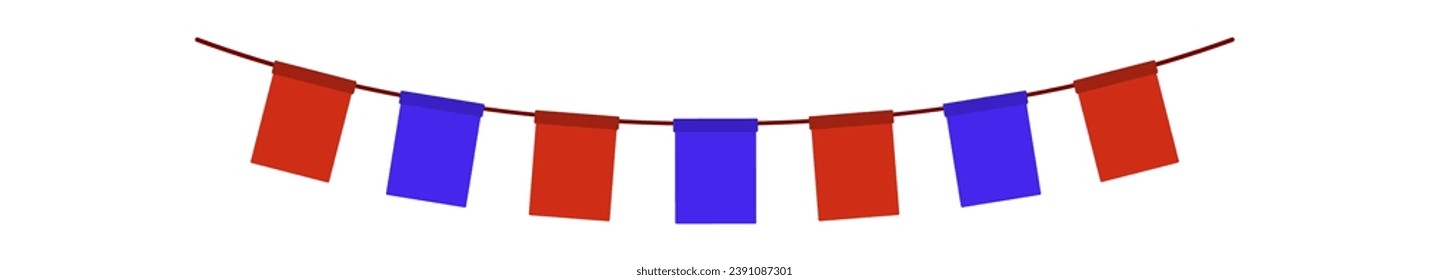 Flags garland element. Vector illustration.