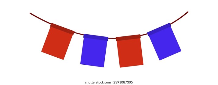 Flags garland element. Vector illustration.