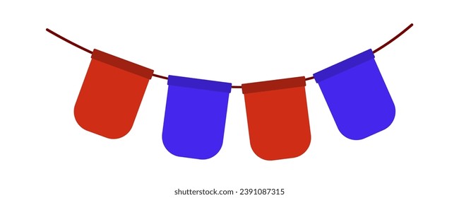 Flags garland element. Vector illustration.