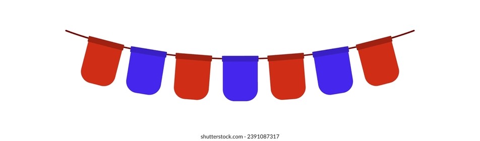 Flags garland element. Vector illustration.