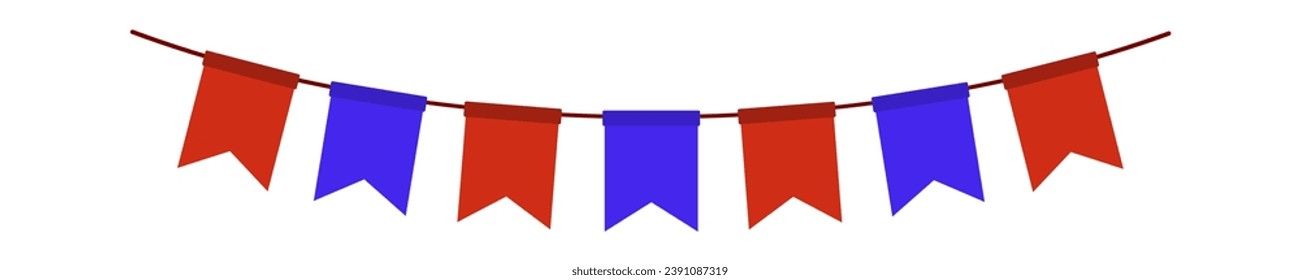 Flags garland element. Vector illustration.