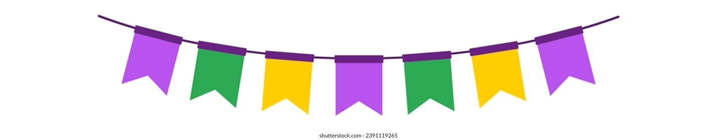 Flags garland element. Vector illustration.