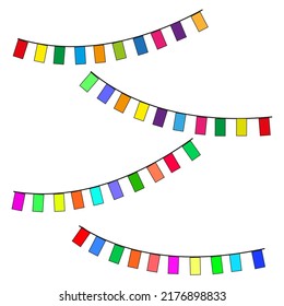Flags garland. Party decoration. Vector illustration. Stock image. 