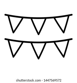 flags garland vector icon. Bunting Icon Symbol.