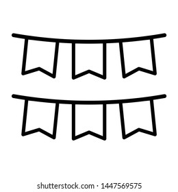 flags garland vector icon. Bunting Icon Symbol.