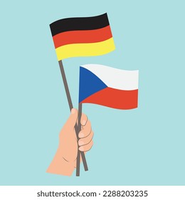 Flaggen Deutschlands und der Tschechischen Republik, Händeflaggen