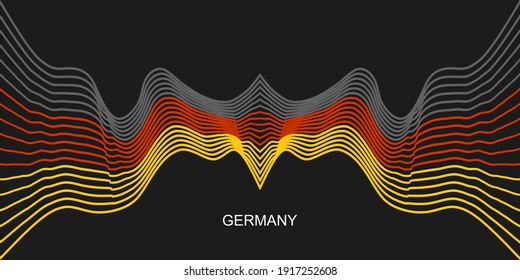 Flags of Germany. Independence day celebration card concept. Waved stripes