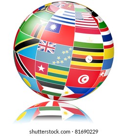 Flags Globe.Vector