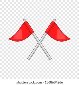 Flags of golf course icon in cartoon style isolated on background for any web design 