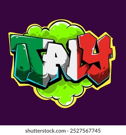 Flags in graffiti art style 