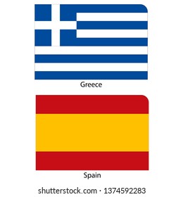 Flags of Greece and Spain