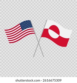 Flags of Greenland and USA