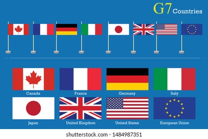 Flags of Group 7 countries