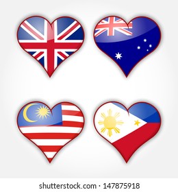 Flags in the hearts 