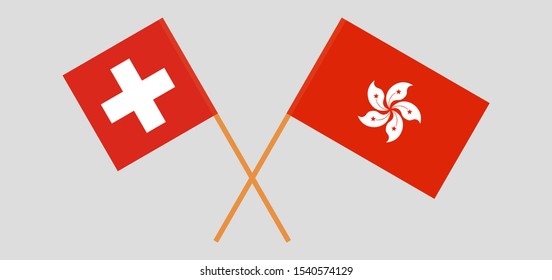 Flags of Hong Kong and Switzerland