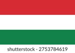 Flags of Hungary - flat collection icon. Hungary national flag set shape variations vector icon. Isolated sticker.