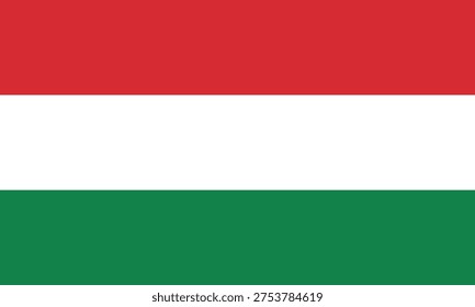 Flags of Hungary - flat collection icon. Hungary national flag set shape variations vector icon. Isolated sticker.