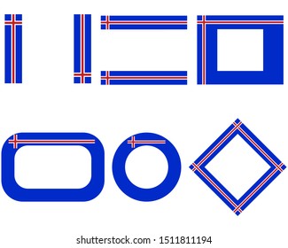Flags of Iceland with copy space