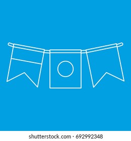 Flags icon blue outline style isolated vector illustration. Thin line sign