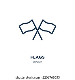 flags icon from brazilia collection. Thin linear flags, flag, travel outline icon isolated on white background. Line vector flags sign, symbol for web and mobile