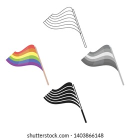 Flags icon cartoon,black. Single icon from the big minority, homosexual cartoon,black.