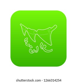Flags icon green vector isolated on white background