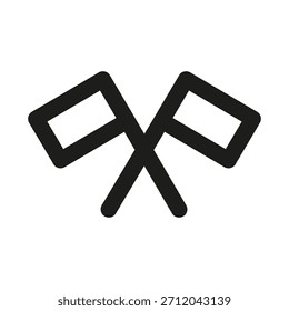 Flags icon. Modern professional minimal line vector icon representing marker identity direction clarity and clean visual design
