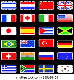 Flags icon set 