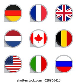 Flags Icon Set Circle Flags Different Stock Vector (Royalty Free ...