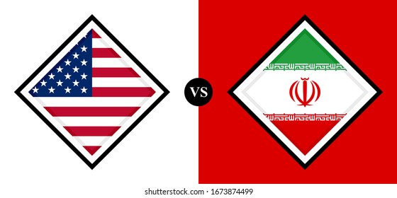 icono de banderas, usa vs iran