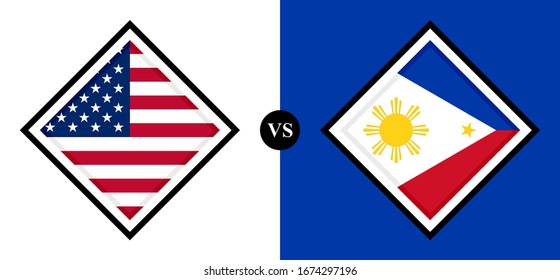 flags icon, usa vs philippines